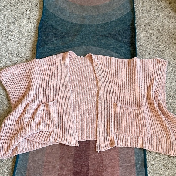 Earthbound Trading Co Pink Chenille Kimono Poncho Cocoon - Picture 5 of 8